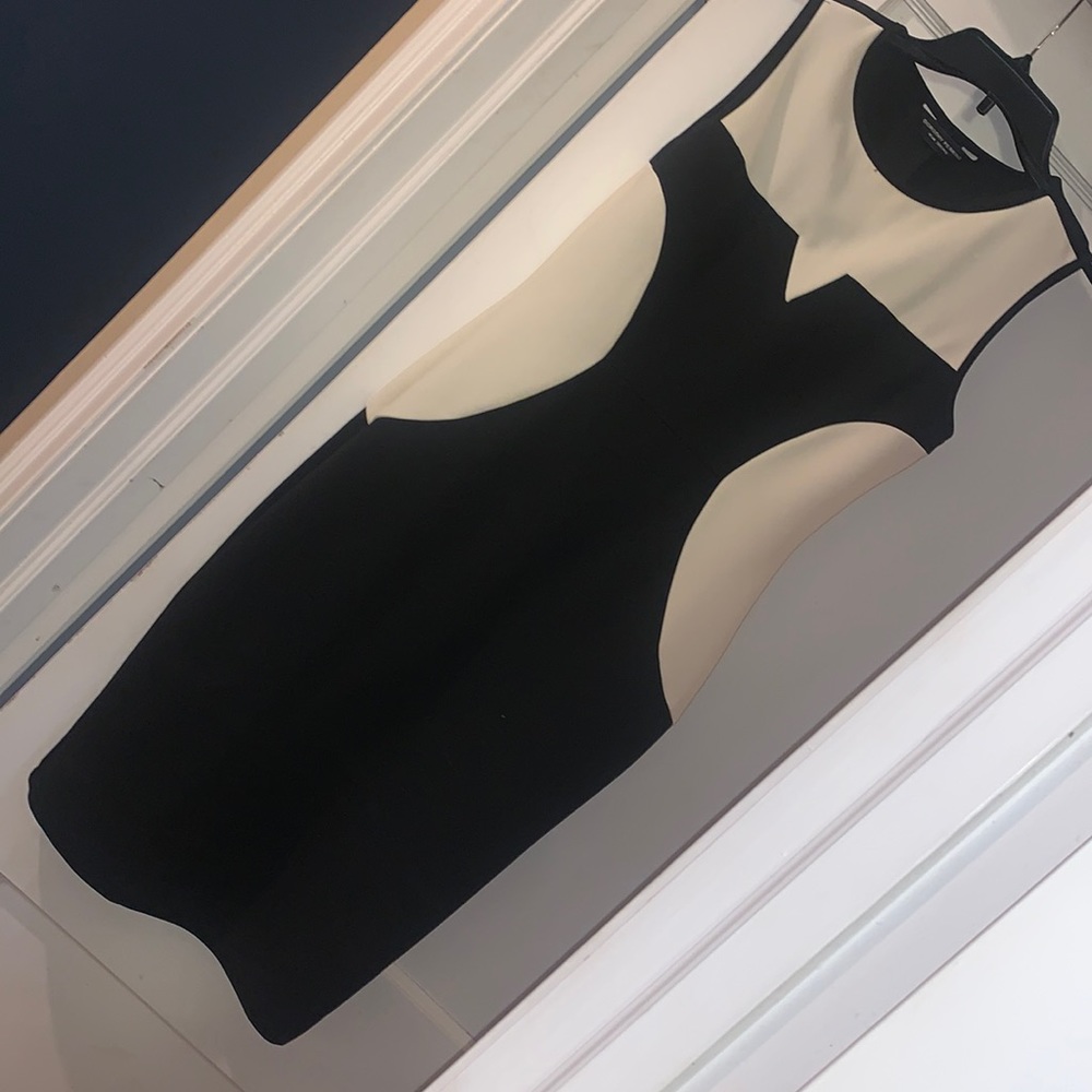 MIDI black and white bodycon dress. Worn once